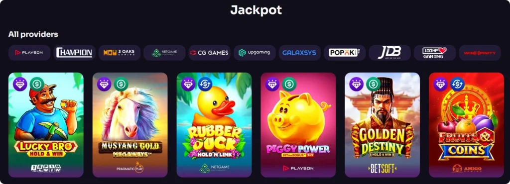Fixed and network jackpot pools across WinSpirit casino games