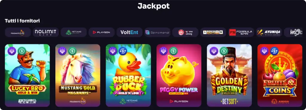Pool jackpot fissi e di rete nei giochi WinSpirit Casino