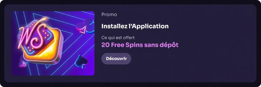Promotion pour l'application Winspirit