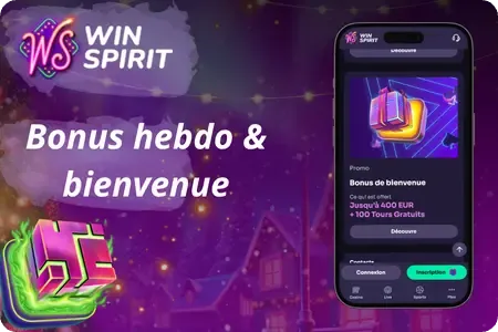 Offres de bonus de bienvenue WinSpirit et récompenses casino en cours