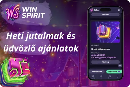 WinSpirit üdvözlő bónusz ajánlatok és folyamatos kaszinó jutalmak