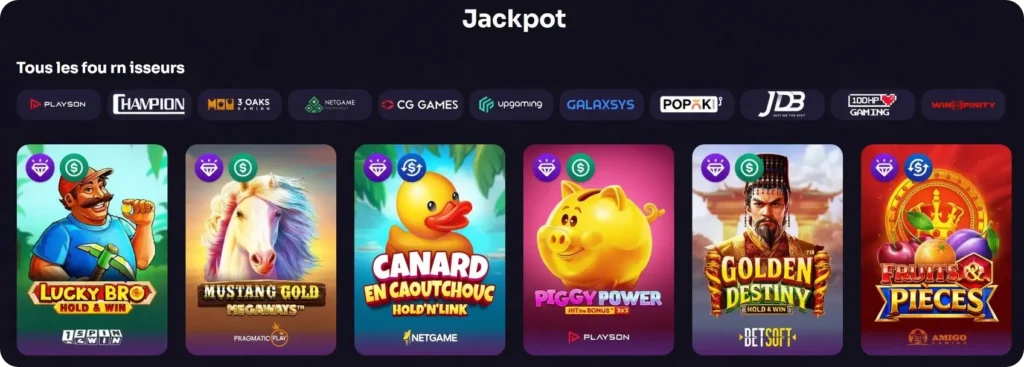 Jackpots fixes et réseaux à travers les jeux de WinSpirit Casino