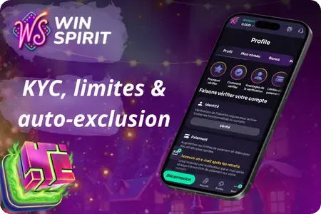 Vérification KYC du compte WinSpirit et outils de jeu responsable
