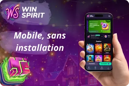 Fonctionnalités du casino mobile WinSpirit sans téléchargement d'application