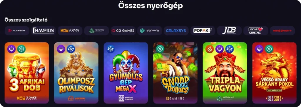Több mint 1800 nyerőgép-cím 75+ fejlesztőtől a WinSpiritnél